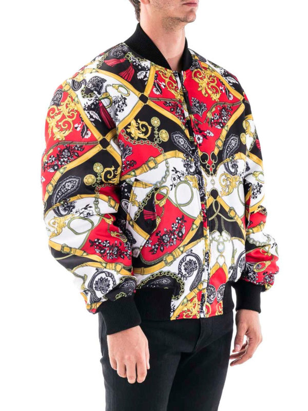 Versace Jeans Couture: bombers online - Chain print bomber jacket