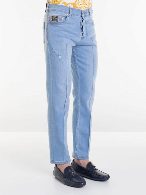 Versace Jeans Couture: skinny jeans online - Logo patch jeans
