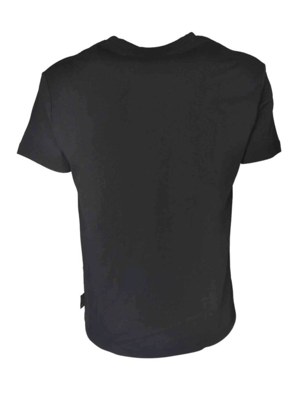 Versace Jeans Couture T-shirt nera con logo lettering dorato - Main Image