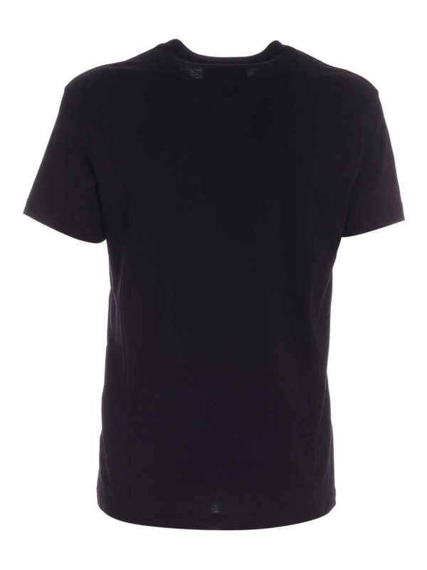 Versace Jeans Couture: t-shirt online - T-shirt nera con stampa V-Emblem