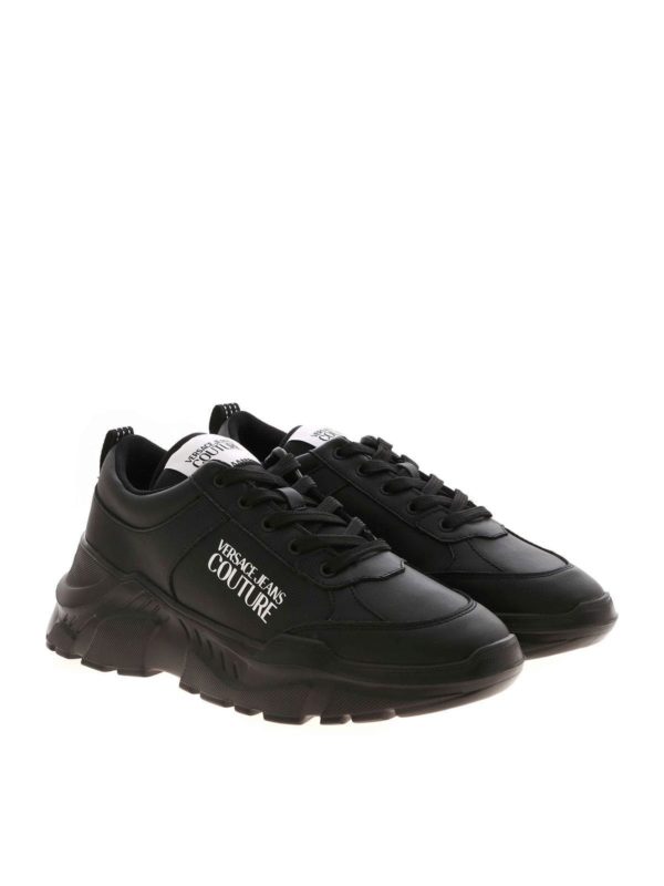 Versace Black Fabric Athletic Sneakers