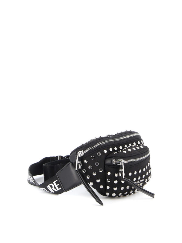 VERSACE JEANS: belt bags online - Studded satin belt bag
