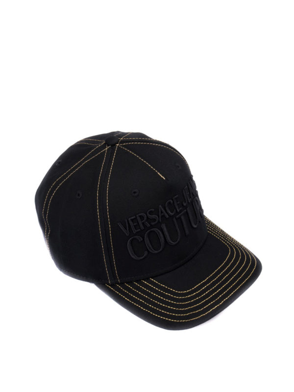 VERSACE JEANS: hats & caps online - Logo embroidery baseball cap