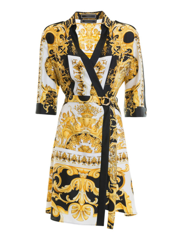 VERSACE: Knielange Kleider - Knielanges Kleid - Gold