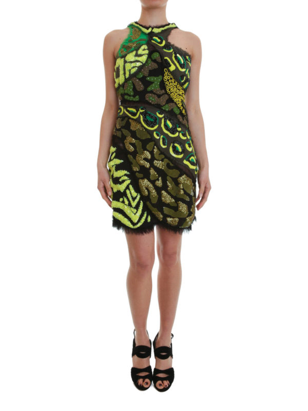 VERSACE: Vestidos de cóctel online - Wild Patch embroidered mini dress