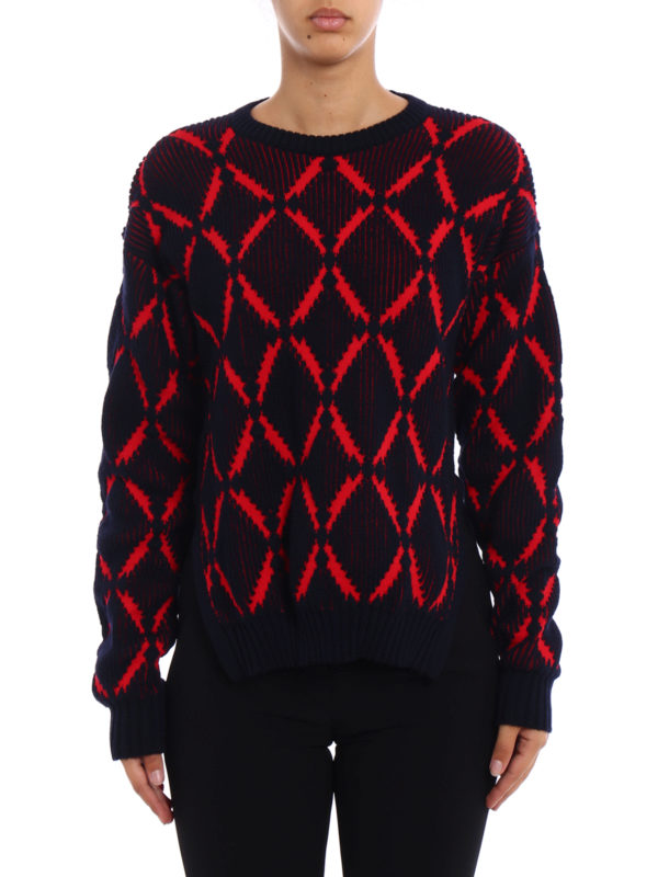 VERSACE: Strickpullover mit Rundhalsausschnitt online - Rundhalspullover - Blau