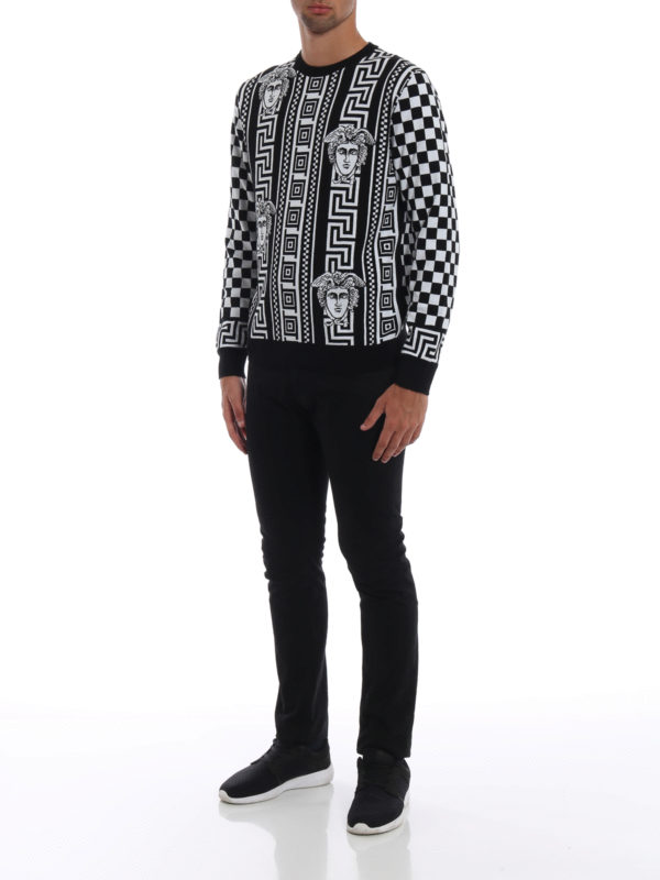 VERSACE: Suéteres con cuello pico online - Suéter Cuello Redondo - Estampado