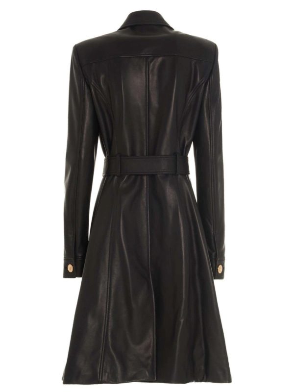 VERSACE: Abrigos de cuero online - Abrigo Largo - Negro