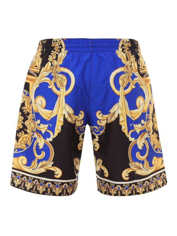 VERSACE: Swim shorts & swimming trunks online - Baroque print swim trunks