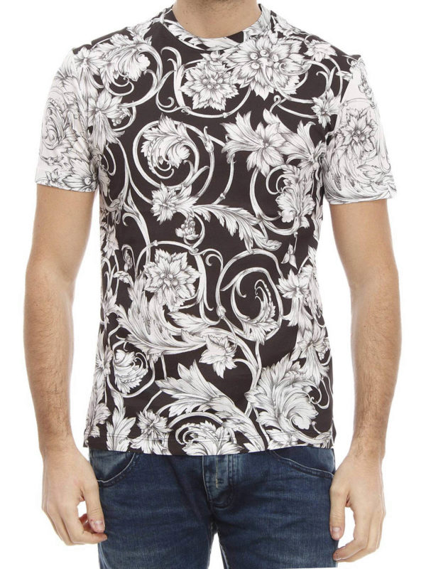 VERSACE: T-shirts online - Baroque print T-shirt