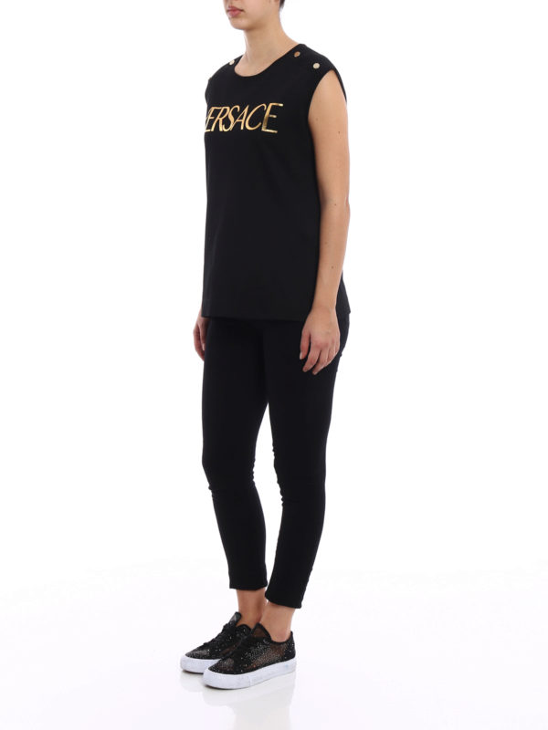 VERSACE: Tops y camisetas sin mangas online - Top - Negro