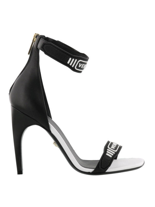 VERSACE: sandals - Logo strap open toe sandals