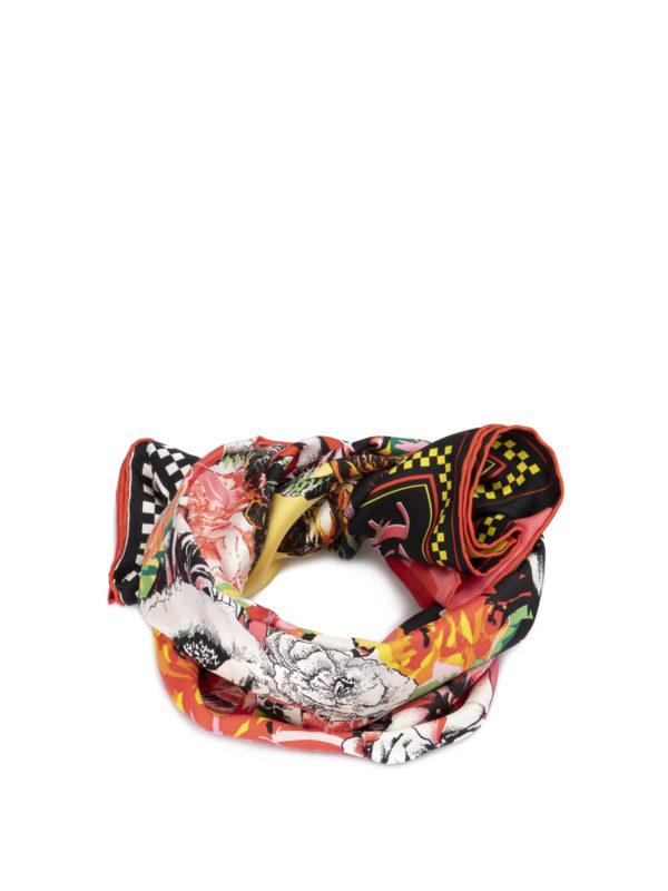 VERSACE: scarves - Floral silk square scarf