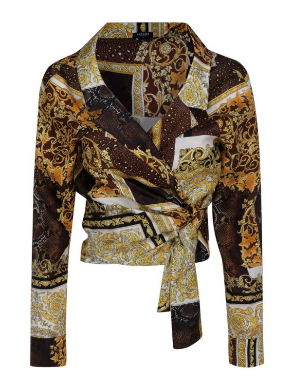 VERSACE: shirts - Silk cropped shirt