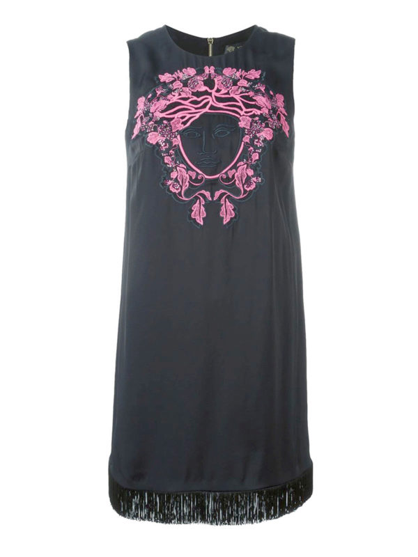Versace Embroidered Medusa shift dress - Black|A73552A217888A1008