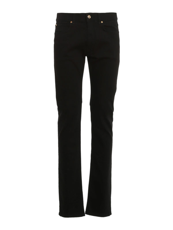 VERSACE: Jeans à jambe droite - Jean Droit - Noir