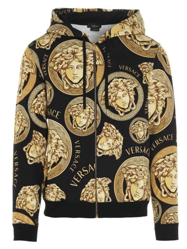 VERSACE: Sudaderas y suéteres - Sudadera - Dorado