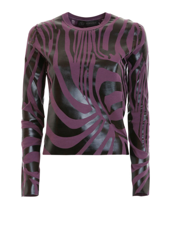 VERSACE: Sweatshirts & Sweaters - Zebra pattern sweater
