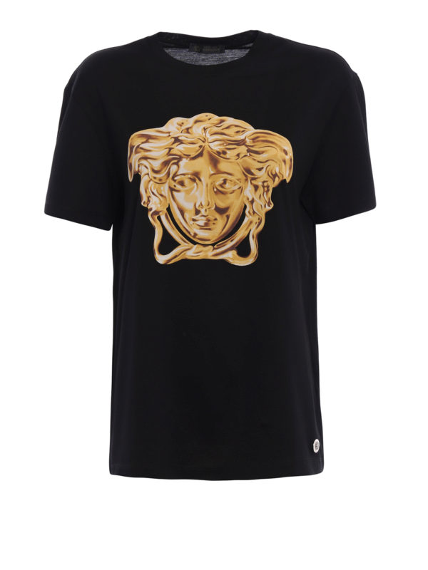 VERSACE: Camisetas - Camiseta Negra Para Mujer