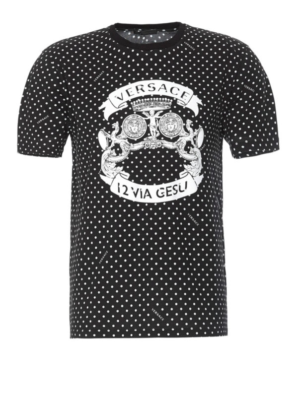 VERSACE: t-shirts - Polka dot T-shirt