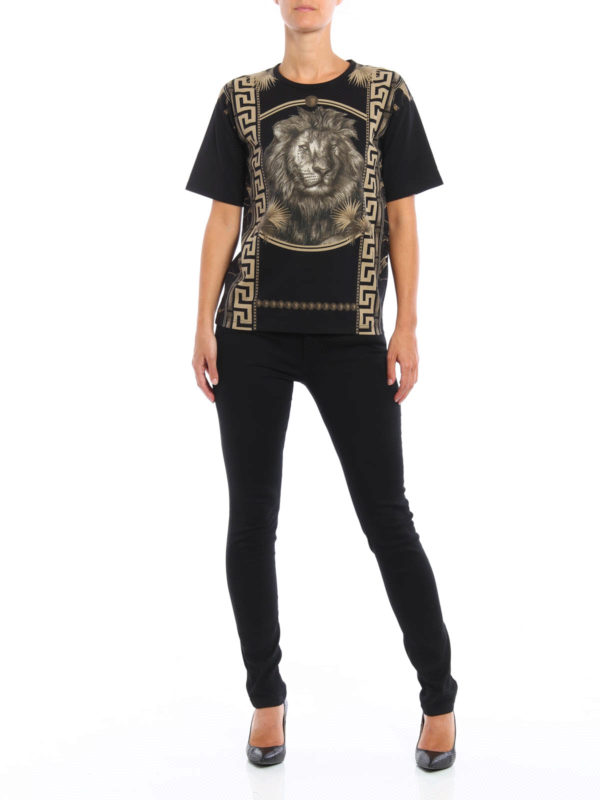 Versus printed cotton Tee shop online: Versus Versace