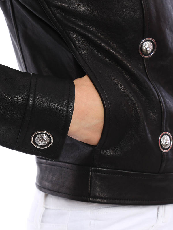 iKRIX Versus Versace: Lion Piercing leather jacket
