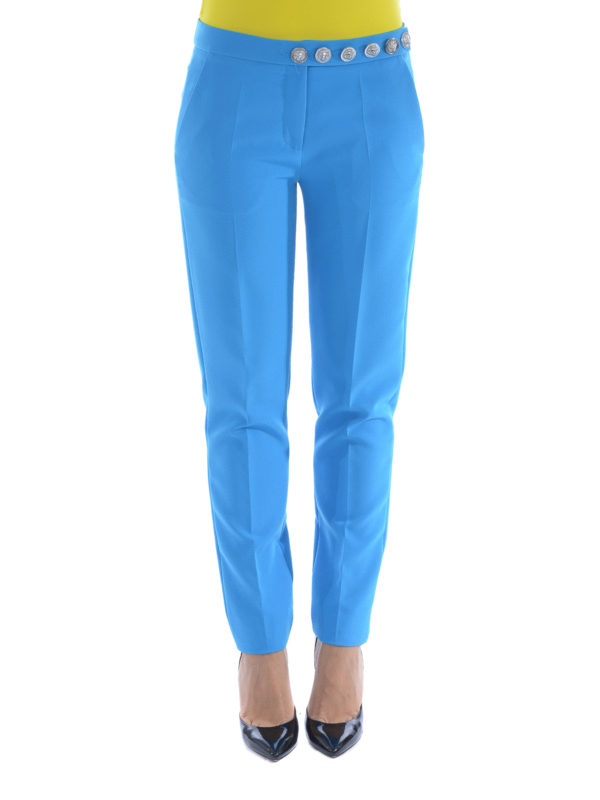 Versus Versace: casual trousers online - Lion Head button cady trousers