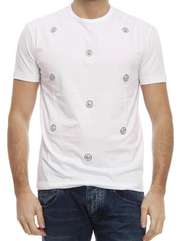 Versus Versace: t-shirts online - Lion Head studded T-shirt