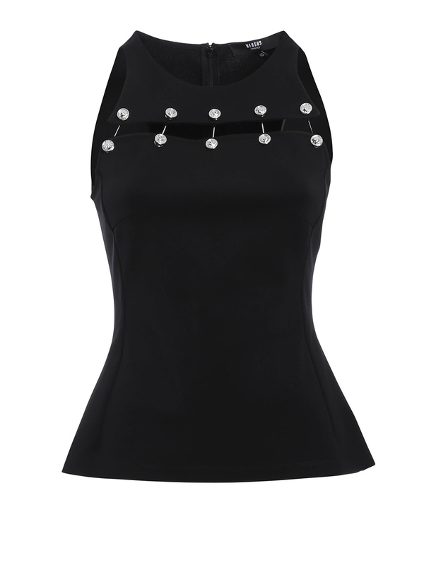 Versus Versace: Tops und Tank Tops - Ärmelloses Oberteil Mit Piercing
