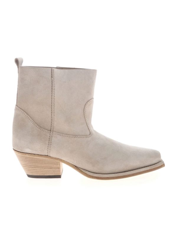 Vic Matiè: ankle boots - Gaucho ankle boots in ice-colored suede