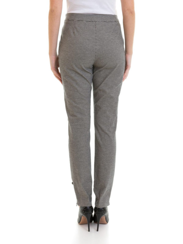 Vichy print cotton blend elegant trousers shop online: Class Roberto Cavalli