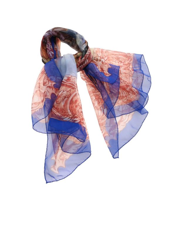 VIVIENNE WESTWOOD: scarves - Daphnis and Chloe scarf in blue
