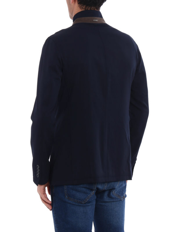 Water repellent blue wool jacket shop online: HERNO