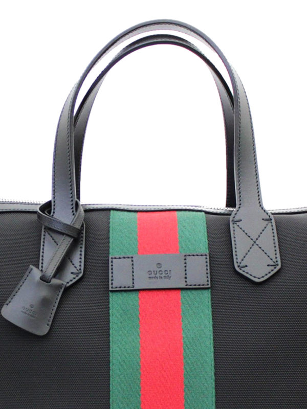 Gucci Web detail techno canvas duffle bag - Black|359261KWT7N1060