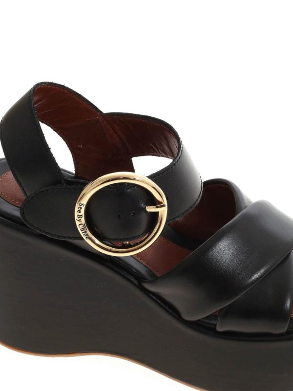 Sandalo nero con zeppa shop online: SEE BY CHLOE