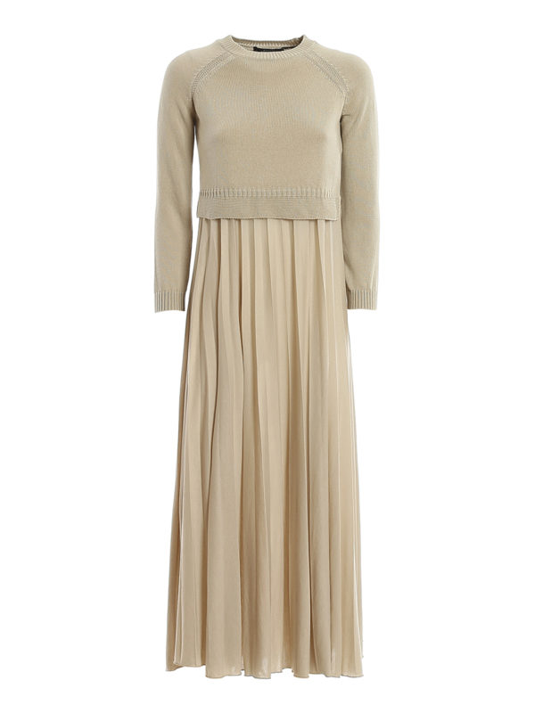 WEEKEND MAX MARA: Maxikleider - Maxikleid - Beige