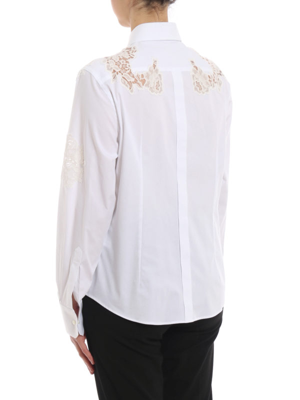 White cotton and lace shirt shop online: DOLCE & GABBANA