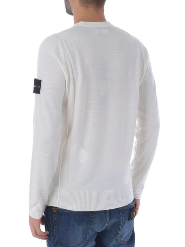 Rundhalspullover - Weiß shop online: STONE ISLAND