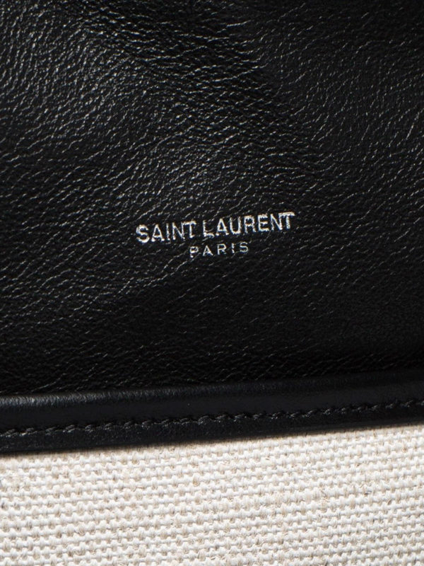 White raffia bucket bag shop online: SAINT LAURENT