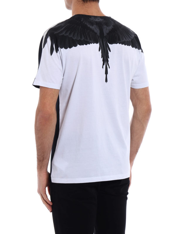 T-shirt in cotone con stampa ali shop online: Marcelo Burlon