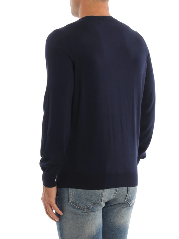 Rundhalspullover - Dunkelblau shop online: BRUNELLO CUCINELLI