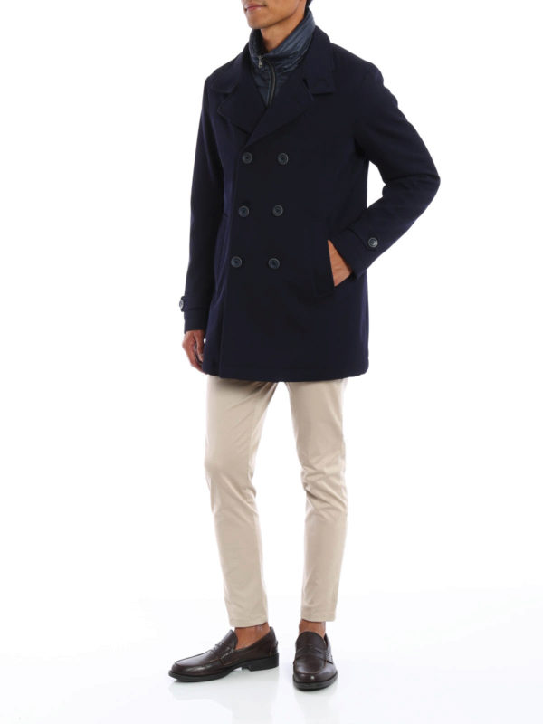 Wool and nylon peacoat shop online: HERNO