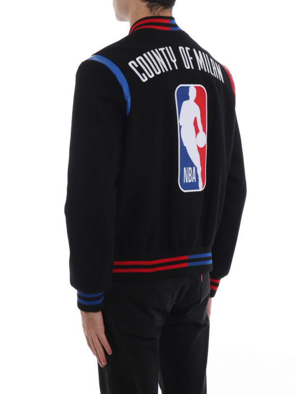 بمبر Marcelo Burlon - Wool blend cloth NBA bomber jacket