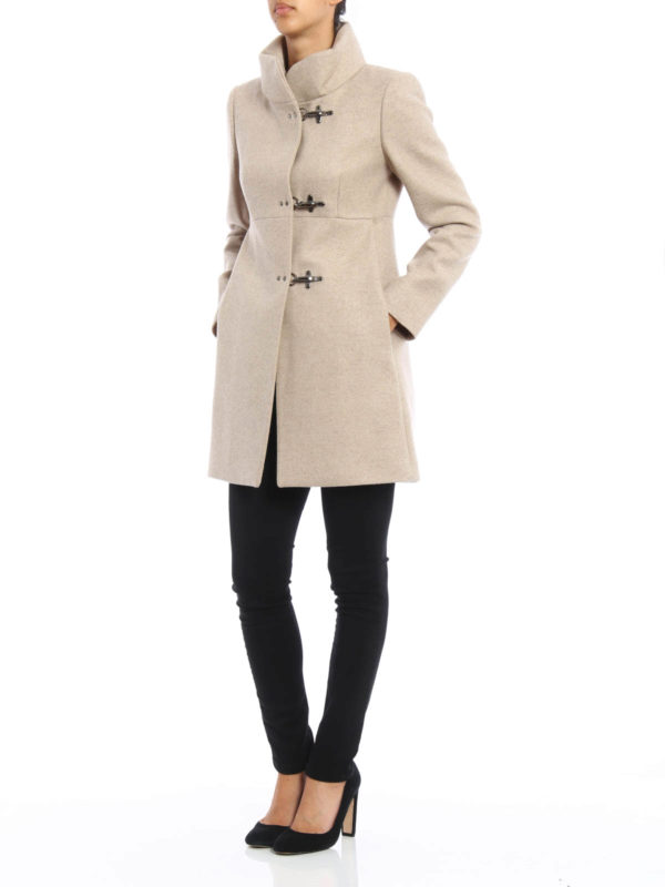 Wool blend coat shop online: FAY