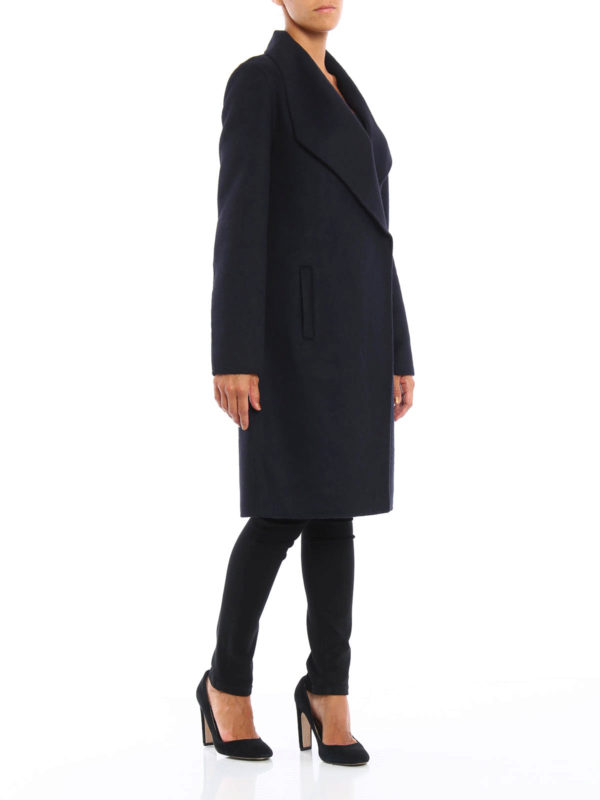 Wool blend double-breasted coat shop online: Armani Jeans