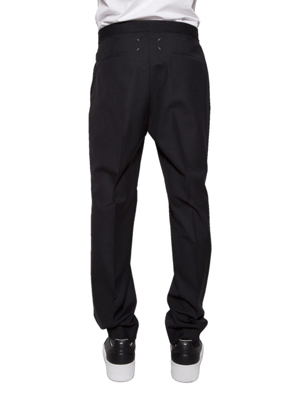 Wool blend slacks with drawstring shop online: Maison Margiela