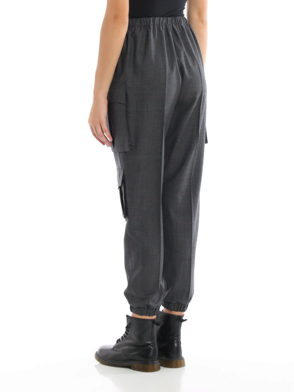 Wool cargo trousers shop online: PRADA