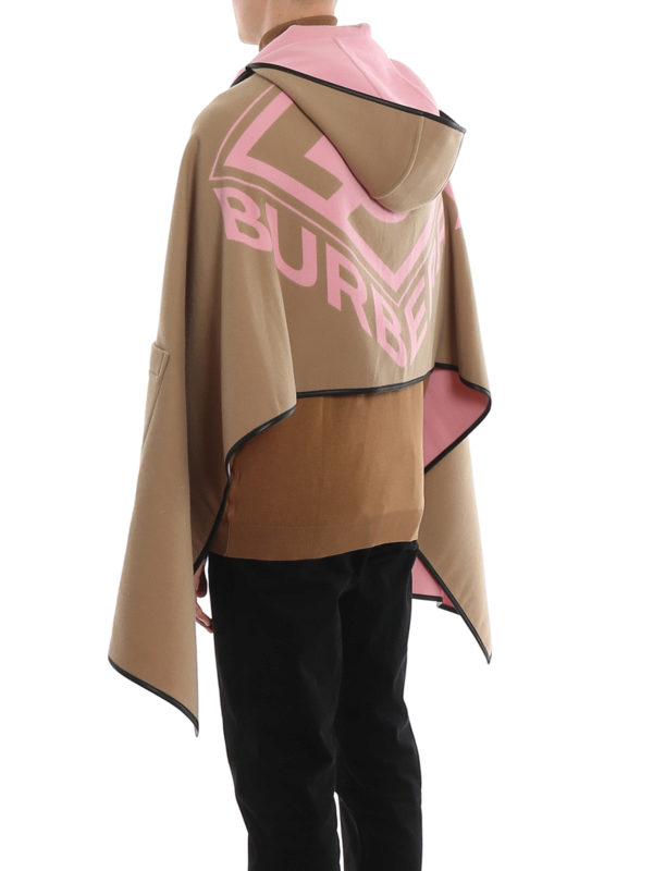 Wool hooded cape shop online: BURBERRY
