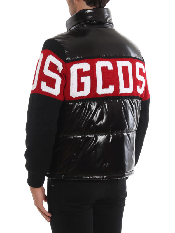 Giacca imbottita con maniche in lana shop online: GCDS