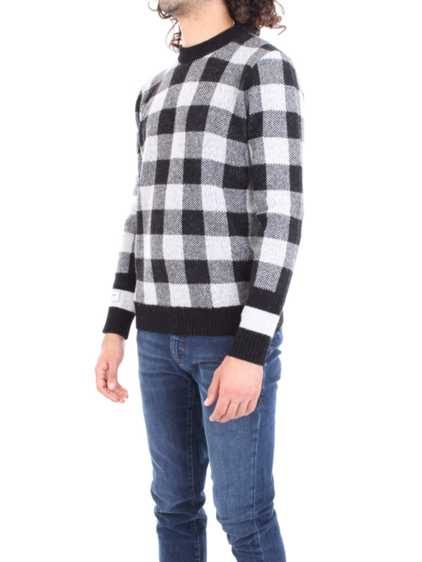 WOOLRICH: crew necks online - Check motif wool sweater